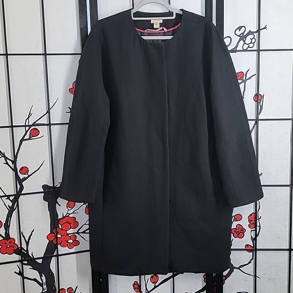 J.Crew Collarless  Wool Duster Coat